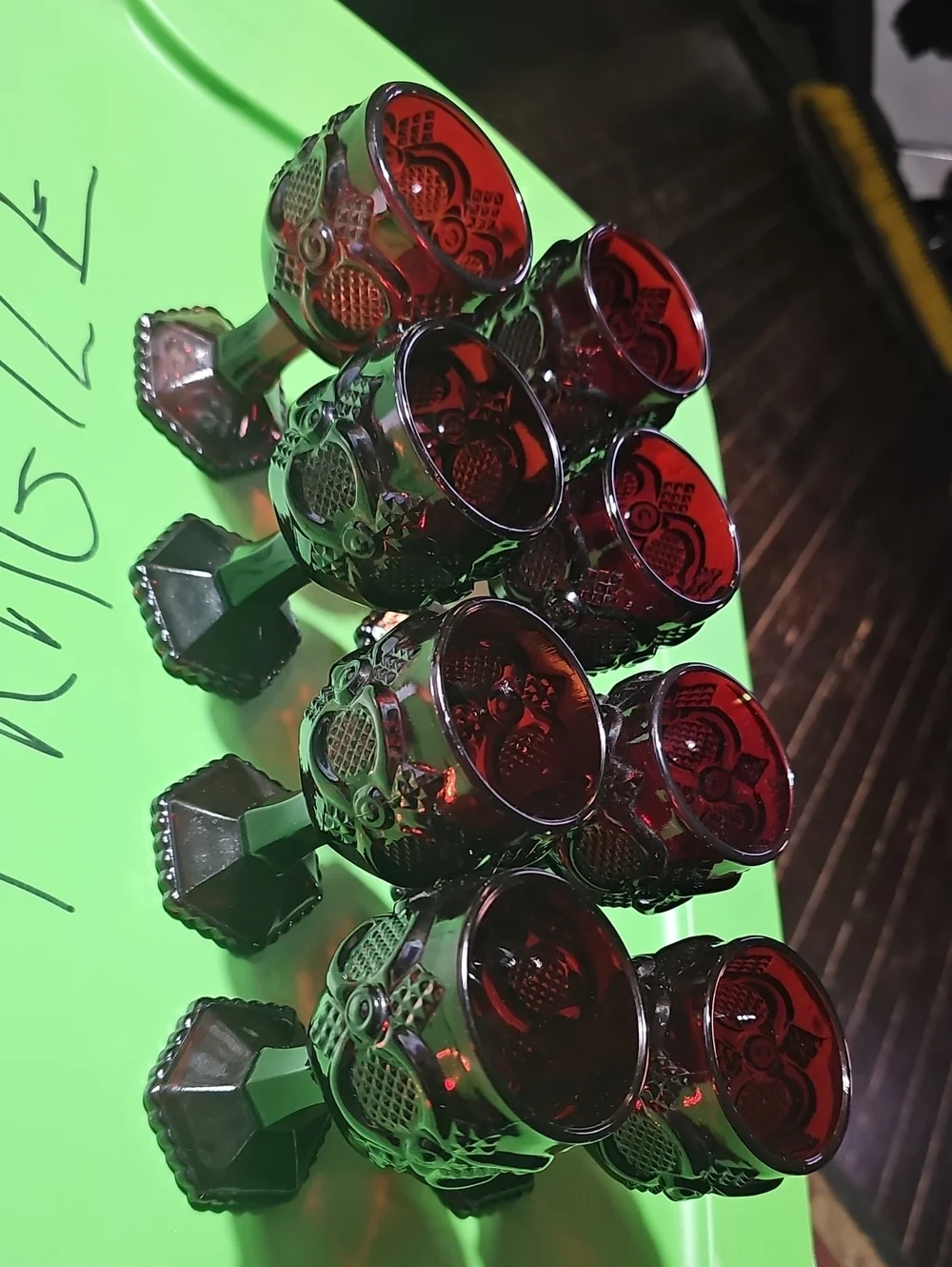 Set of 8 Ruby Red Goblet Glasses Avon